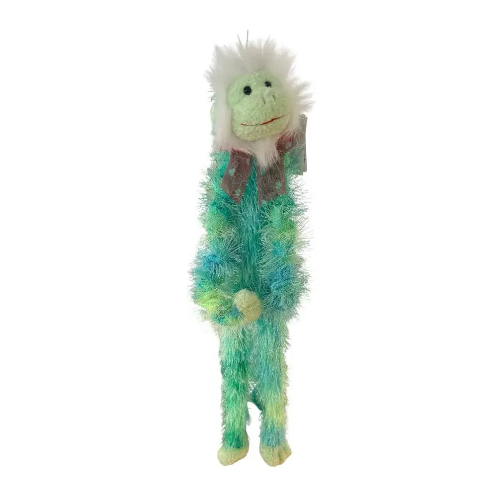 Vintage Walmart Hook-and-Loop Hanging Monkey Plush – Blue/Green Tie-Dye via 20”